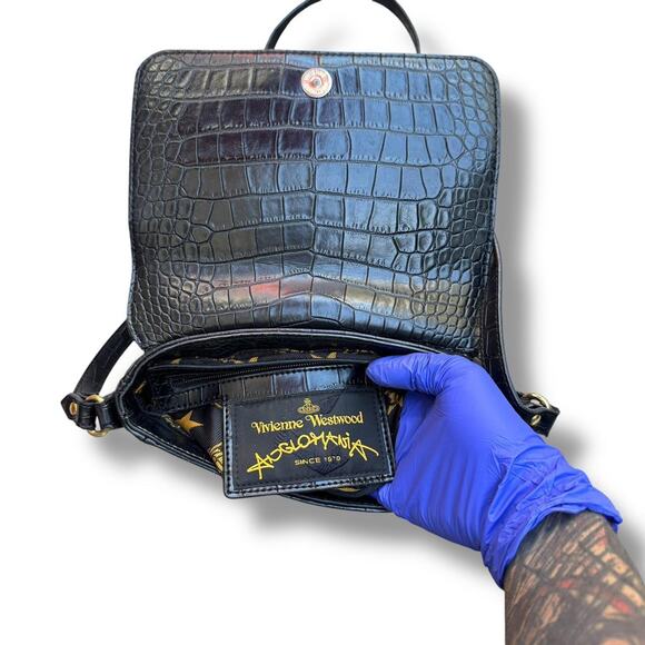 Vivienne Westwood Anglomania Croc Leather Shoulder Bag - Picture 7 of 7